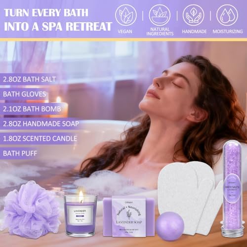 Gifts for Women, Spa Gifts Basket for Women, 21pcs Lavender Skin Care Set - Image 5