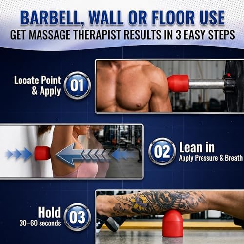 Muscle Trigger Silicone Barbell-Mounted Trigger Point Massage Tool for Back, Neck, Shoulders, Feet & Plantar Fasciitis Relief, Myofascial Release and Deep Tissue Muscle Recovery for Home and Gym - Image 4