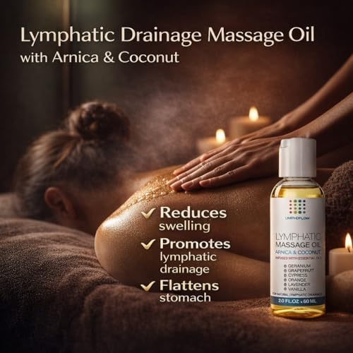 Lymphatic Drainage Massage Oil for Massage Therapy, Arnica & Coconut, 2 Oz - Image 2