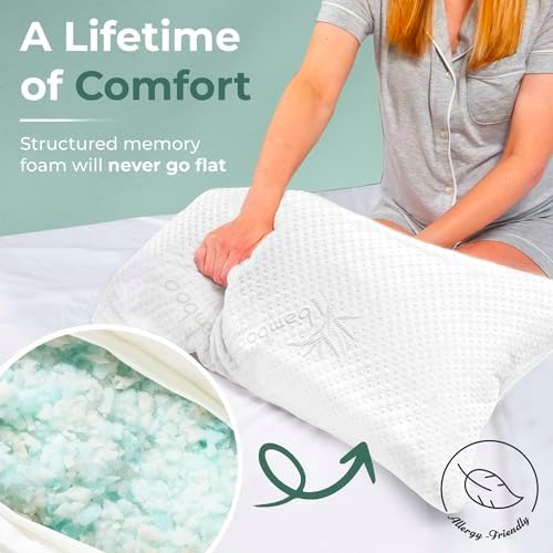 Snuggle-Pedic Shredded Memory Foam Pillow - The Original Cool Pillows for Side, Stomach & Back Sleepers - Sleep Support That Keeps Shape - College Dorm Room Essentials for Girls and Guys - King - Image 4