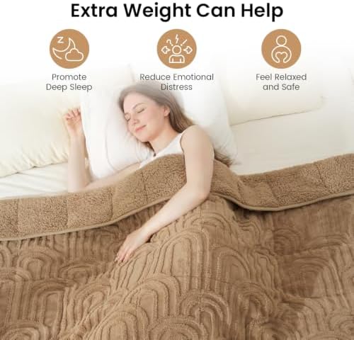 Drewin 20lbs Weighted Blanket Queen Size for Adults,Brown,60 x 80 inches - Image 2