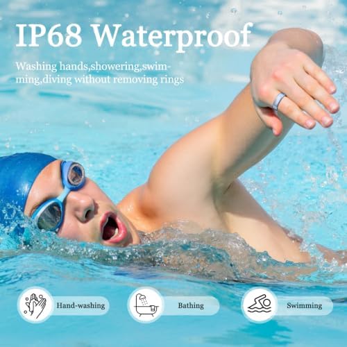 Smart Ring for Women & Men, Health Tracker Ring with Heart Rate, Blood Oxygen,Blood Pressure, IP68 Waterproof Fitness Ring, Sleep Tracker for iPhone and Android, No APP Fee - Image 6