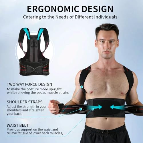 Posture Corrector for Women and men Adjustable Back Brace Posture Corrector For Back Pain Relief - Scoliosis, Hunchback, Spine Corrector Large(waistline 33.5in-37.4in) - Image 2