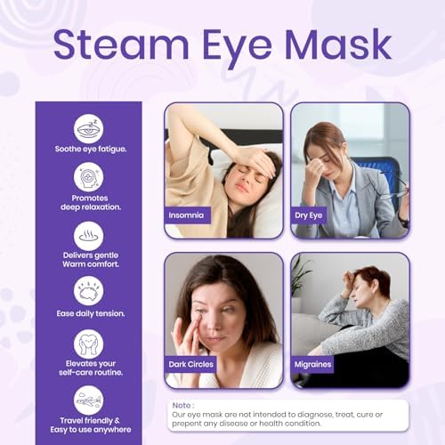 LANNA Heated Steam Eye Mask, Disposable 120 Minutes, Lavender Scent, 5 Pcs - Image 5