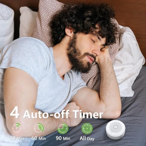 Sleepbox Portable White Noise Machine 30 Soothing Sounds Rechargeable Battery Small for Travel 32 Volume Control Noise Canceling Sleep Machine Sound Therapy for Baby Kids Adults (White) - Image 6