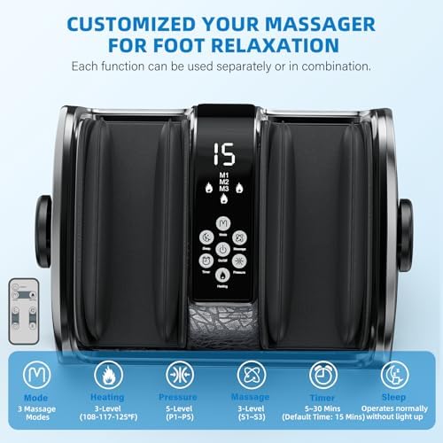 CARESKYpro HSA Eligible FSA Shiatsu Foot Massager with Heat for Neuropathy and Pain Relief, 3 Heat Therapy, 5 Intensity Deep Kneading, Rolling for Calf-Feet-Arm Relaxation, Plantar Fasciitis - Image 3