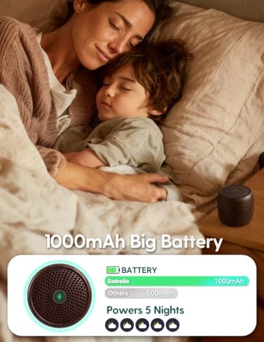 Babelio White Noise Sound Machine (Pocket Mini Pro) | 1000mAh Large Battery, 25 Non-looping Sounds for Adults, Kids & Babies, Timer, Memory Function, Pocket-Sized & Travel Essentials, Walnut - Image 2