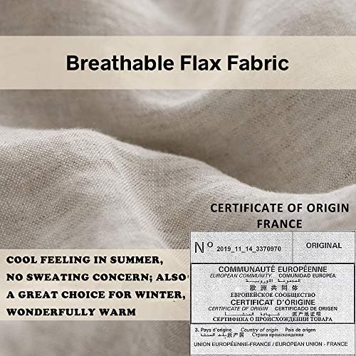 Simple&Opulence 100% French Linen Euro Shams with Embroidery (26'' x 26'') - Pack of 2 - Pre Washed Solid Color Natural Flax Soft Breathable - Linen - Image 3
