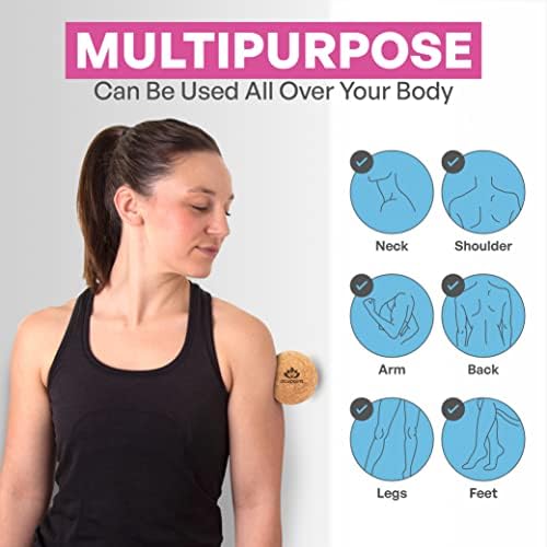 Acupoint Physical Massage Therapy Lacrosse Ball Set Ideal for Yoga Deep Tissue Massage Trigger Point Therapy and Myofascial Release Physical Therapy Equipment Back Foot Plantar Fasciitis (Cork) - Image 4