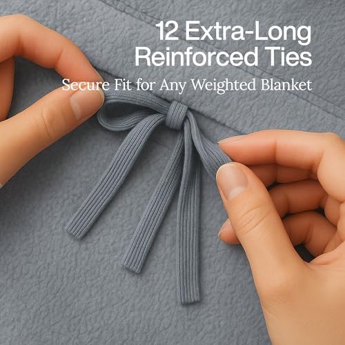 HomeSmart Duvet Cover for Weighted Blankets King Size, Grey - Cover Only - Image 3