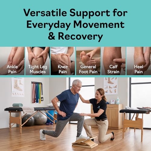 Slant Boards for Exercise, Wooden Slant Board, Calf Stretch Board with 7 Incline Angles, Velour Board, Balance Board & Calf Stretcher, Portable Incline Board for Physical Therapy, Ankle Mobility, Heel & Knees - Image 6