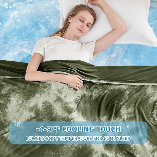 inhand Cooling Blanket King Size for Hot Sleepers (90"x108", Dark Green) - Image 2
