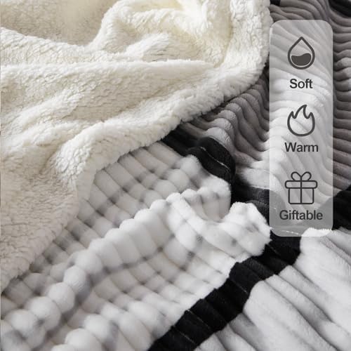 Gracelife Sherpa Fleece Throw Blanket for Couch, Fluffy Plush Warm Fuzzy Blanket for Women and Men, Cozy Thick Soft Twin Blanket for Bed, Grey, 60x80 Inches - Image 4