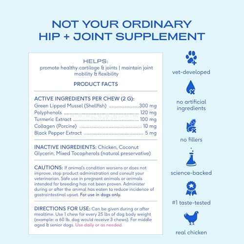 Native Pet Inflammatory Care - Pain Relief for Dogs - Green-Lipped Mussel, Turmeric & Collagen for Dogs - Hip and Joint Supplement Supports Healthy Inflammatory Response & Joint Comfort - 60 Chews - Image 5
