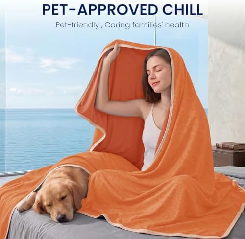 Topcee Cooling Blanket (90"x90"Queen Size) for Night Sweats Absorbs Heat to Keep Adults Cool on Warm Nights, Q-Max 0.5 Cooling Blankets for Hot Sleepers, Ultra-Cool Lightweight Blanket for Bed - Image 3