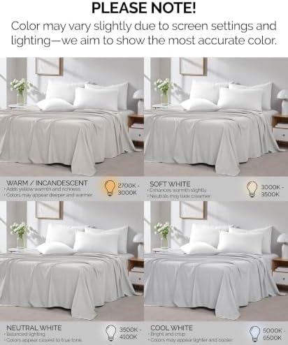Oversized Twin XL Flat Sheets Only 2 Pack Wrinkle Free 66x102 Light Grey - Image 5