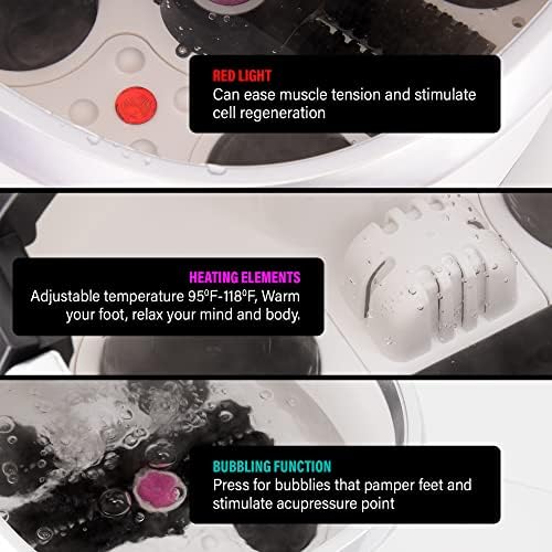 Luxury All in One Foot Spa & Pump - Motorized and Heated Massager - Enjoy The Same Foot Spa at Home Heat, Bubble Jets, Pedicure Stone, Motorized Massage Roller to Relieve Feet Stress - Image 4