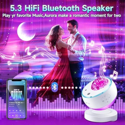 Galaxy Projector Sound Machine Aurora Night Light Projector with 30 Sounds,16 Colors Star Northern Lights Projector Bluetooth Speaker, Remote Timer Teen Gift Led Lights Mood Sensory Light for Autism - Image 6