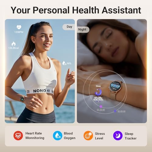 Smart Watch for Women, Compatible with Android Phones iPhone (Bronze) - Image 5