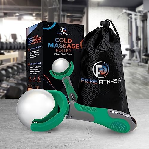 PRIME Fitness Cold Massage Roller Ball | Cold Therapy | Ice Roller Ball with Handle | cryo Stick | Relieve Muscle Pain (Green) - Image 2
