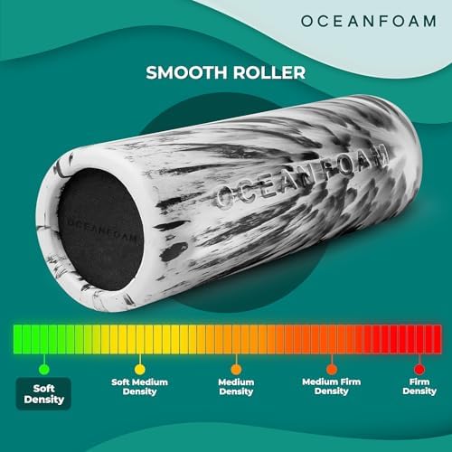 Oceanfoam Smooth Soft Foam Roller (Black Marbled) - Beginner, Travel Sized Low Density Foam Roller for Home & Gym, Physical Therapy, Back Pain, & Exercise - Yoga & Athletics (12.5" x 5") - Image 5