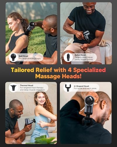 arboleaf Mini Massage Gun with Heat, Percussion for Pain Relief, Portable - Image 4