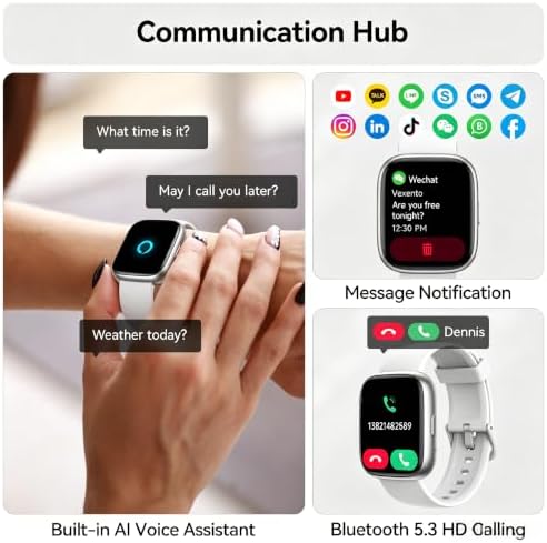 Smart Watch with Alexa Built-in, 1.83" HD Bluetooth Calling Fitness Tracker - Image 4