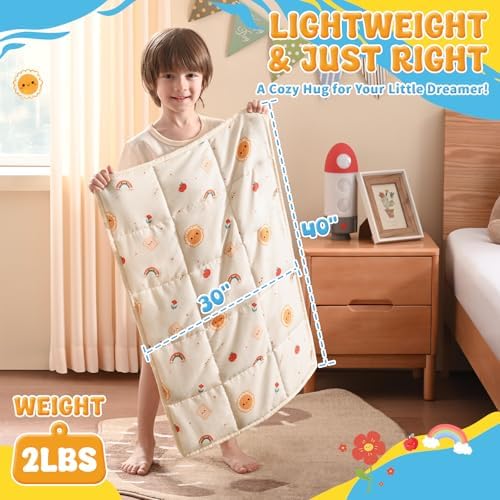 anfie Weighted Lap Pad 2 Pounds, Weighted Blanket (30"*40") Cooling Blanket for Resting,Weighted Throw Blanket for Travel Indoor Outdoor (Beige Sun) - Image 3