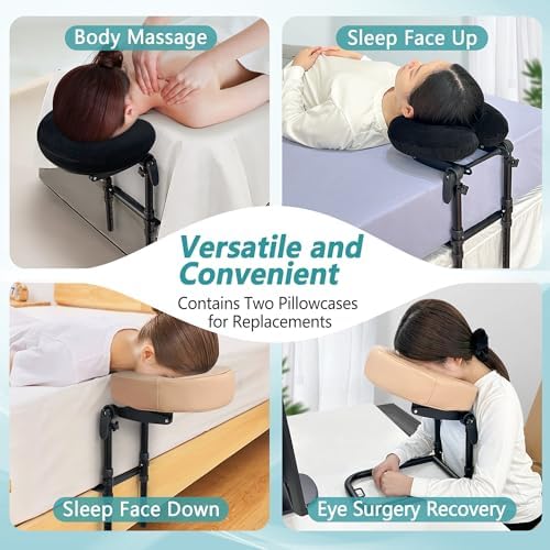 Mattress Top Massage Kit, Massage Headrest Face Pillow for Bed Mattress, Massage Face Cradle Cushion Bed Massage Head Holder, Adjustable Massage Attachment for Mattress, Eye Surgery Recovery Equipment - Image 6