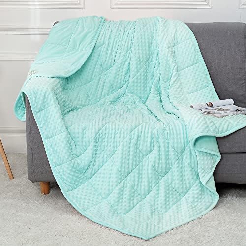 Alomidds Weighted Blanket (60"x80",20lbs Queen Size - Teal), Heavy Blankets for Adults, Cooling Breathable Soft and Comfort Minky, Gravity Blanket Microfiber Material with Glass Beads by Alomidds
