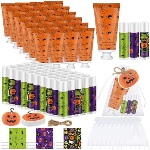 144 Pcs Halloween Pumpkin Lip Balm Hand Cream Party Favor Gifts by Heigble