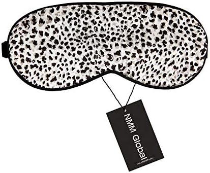 100% Mulberry Silk Sleep Mask Blackout, Cute Natural Sleeping Mask with Adjustable Elastic Strap, Satin Eye Cover for Men Women Adults (Leopard) by NMMGlobal