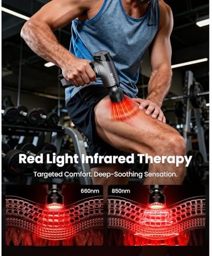 BOB AND BRAD T2 Ultra Deep Tissue Massage Gun, Heat & Red LED, Percussion - Image 2