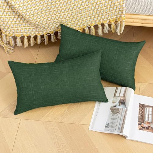 Kevin Textile Outdoor Waterproof 14”x24” Pillow Covers 2 Pack, Army Green - Image 4