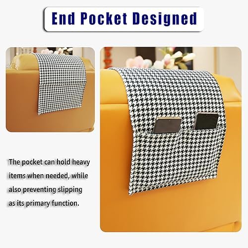 Non-Slip Head Pillow for Recliners - Neck Support Cushion with Velvet Cover for Pain Relief at Home, Office and Travel (Houndstooth) - Image 6
