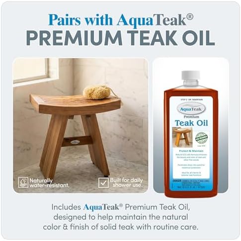 AquaTeak Asia 18" Teak Shower Bench - Image 2