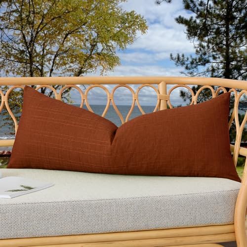 Kevin Textile Outdoor Waterproof 14”x36” Pillow Cover 1 Pack, Burnt Orange by KevinTextile