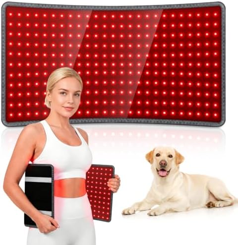 BENBER Red Light Therapy Mat for Body, 660nm & 850nm Infrared Light Therapy Pad, Wearable Wrap with Timer Remote Control for Back Waist Belly, Premium TPU, 60W High-Power, 24" x 12" by Unknown
