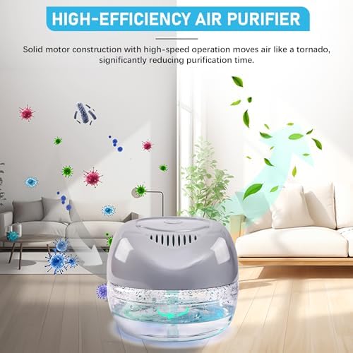 Water-Based Purifier Air Washer, Variable Speed Air Washer Aroma Diffuser with 7 Color 6 LED Night Light, Aroma Fresher Small Air Cleaner, Air Revitalizer & Freshener for Home, Office - Image 3