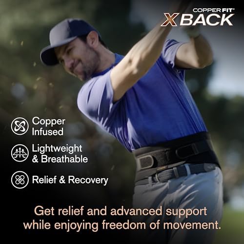 Copper Fit X-Back Brace for Lower Back Pain, Lumbar Support, Herniated Disc, Sciatica, Arthritis – Adjustable, Breathable Design - for Men and Women (Large/XLarge) - Image 4