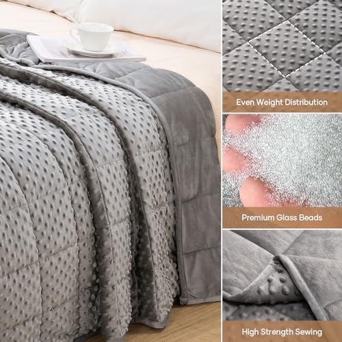 Wemore Weighted Blanket for Adults 20 lbs Queen Size 60"x80" Grey - Image 5