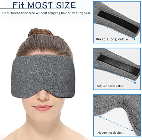 SUWEISHI 2 Pack 100% Cotton Ultra Soft Sleep Mask, Zero Pressure Natural Smooth Eye Cover with Adjustable Strap, Ultimate Sleeping Aid, Blocks Light, Comfortable Blindfold for Airplane/Nap/Travel - Image 5