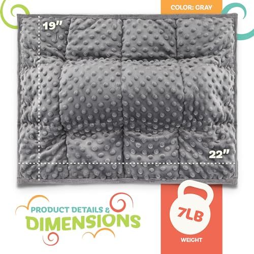 Kidaddle 7lb Weighted Blanket (Grey) 19x22 Inch– Plush Minky Lap Pad with Sensory Support for Autism or ADHD, Giftable Weighted Blanket with Travel Bag - Image 2