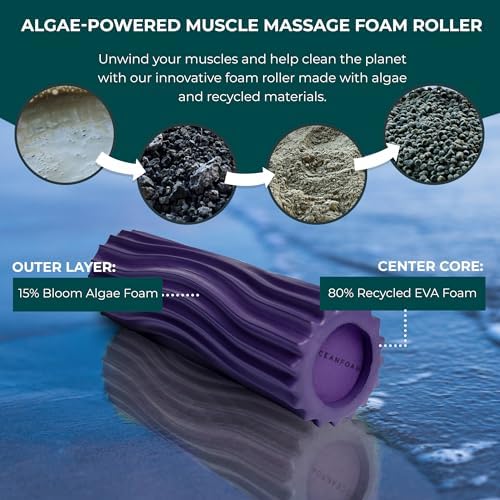 Oceanfoam Ripple Travel Foam Roller (11" x 3.35") Firm Mini Foam Roller for Physical Therapy, Deep Tissue Massage, Back Pain - High Density, Ergonomic Wave Textured - Yoga, Pilates, Exercise (Purple) - Image 6