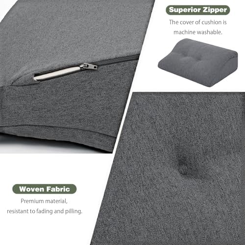 baibu Patented Dual-Layer Memory Foam Lumbar Pillow for Recliner, Dark Grey - Image 6