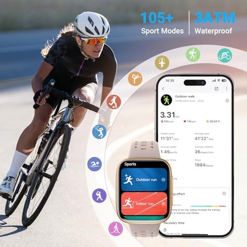 Smart Watches for Women Android iPhone, [1.85" AMOLED Screen] Smartwatch Fitness Tracker 3ATM Waterproof with Bluetooth Calls, AI Control, Heart Rate/SpO2/Sleep Monitor, 7 Days Battery - Image 5
