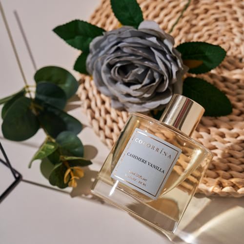 Cocorina Reed Diffuser Set, Flower Reed Diffuser Cashmere Vanilla, Scented Diffuser with Sticks Home Fragrance Essential Oil for Bathroom Shelf Decor, Living Room, Large Room, Rose/6.7 Ounce/1pack - Image 2