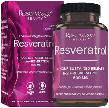 Reserveage Beauty Resveratrol 500 mg, Antioxidant Supplement, 60 Capsules by ReserveageBeauty
