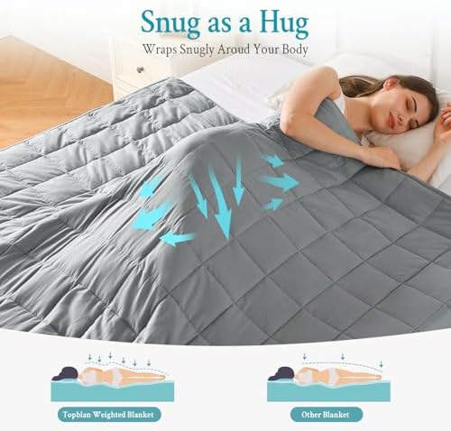 Topblan Cooling Weighted Blanket for Adults, 10 lbs 48 x 72 Twin Size Bed - Image 3