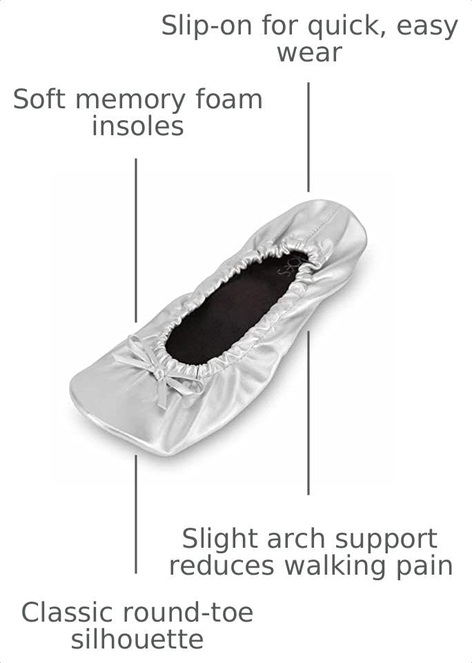 Shoes 18 Women's Foldable Portable Travel Ballet Flat Shoes w/Matching Carrying Case - Image 3